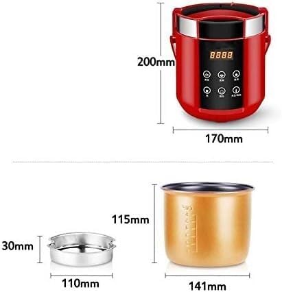 Rice Cooker 1.5L Electric Rice Cooker Mini 2 Layers Food Steamer Multifunction Meal Cooking Pot Fast Heating Lunch Box 24H Appointment(B)