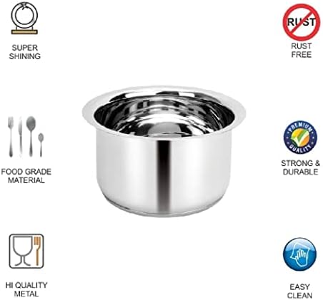Priya Stainless Steel Tope/Patila/Cookware Set (3 Pieces- 900 ml 1300 ml and 1800 ml Induction and Gas Compatible)