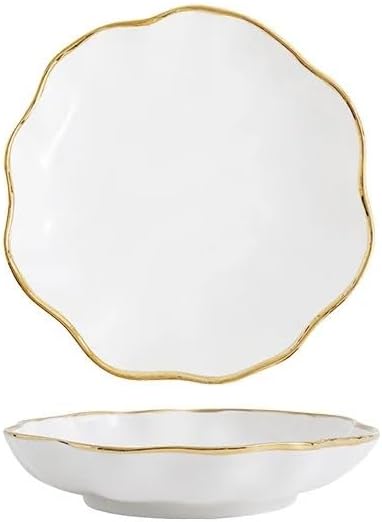Ceramic Dinnerware Sets Bowl Plates Noodle Bowl Steak Plate Household Ceramic Tableware Combination(20cm deep plate)