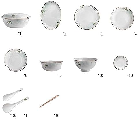 Dinnerware Set Nordic Light Luxury Phnom Penh Soup Pot/Plates Ceramic Plates and Sets for Restaurant and Wedding Gifts/Bone China Dinner Set (B)