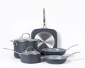 For 7-Piece Hard Anodized Aluminum Cookware Set Ceramic Non-Stick Non-Toxic Pots and Pans Set with Lids