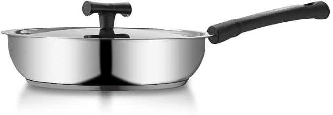 by Sylver Sandwich-Bottom Triply Stainless Steel 2 Pcs Cookware Set - Kadhai with Lid (22 cm 2 LTR) Fry Pan with Lid (22 cm 1.5 LTR) (Induction Friendly)