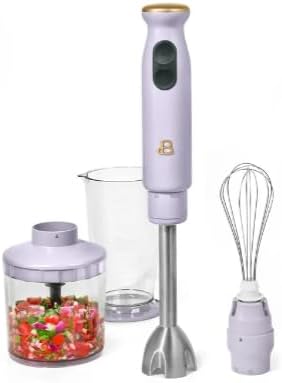 Beautiful 2-Speed Immersion Blender that includes a Chopper &amp Measuring Cup by Drew Barrymore (Lavender)