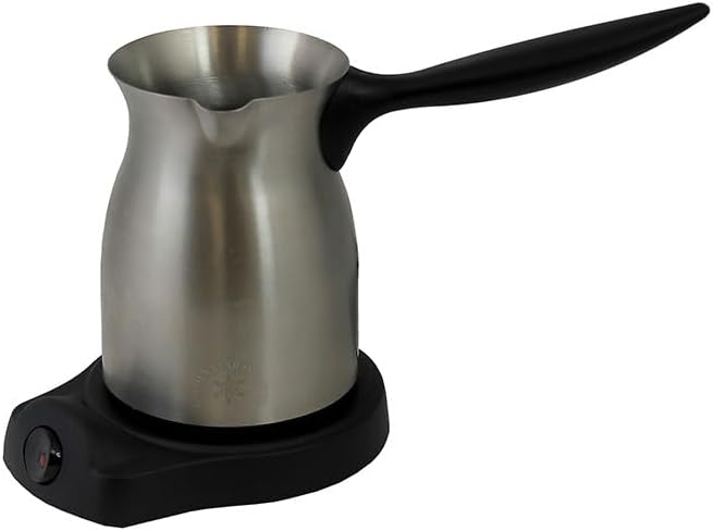 Turkish Middle Eastern Persian Arab Style Electric Cordless Coffee Maker 6-Cup Stainless Steel Stay Cool Handle