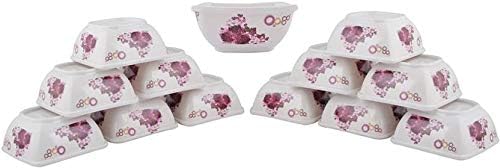 Maharaja Royal Melamine Unbreakable Microwave Safe Dinner Set (White and Purple) -40 Pieces Service for 6