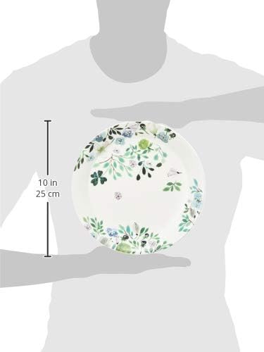 Narumi 96604-23137P Dinnerware Set Green Floral Pattern Cute 2 Patterns Set of 6 Pieces Microwave Heater Dishwasher Safe Gift Box Included
