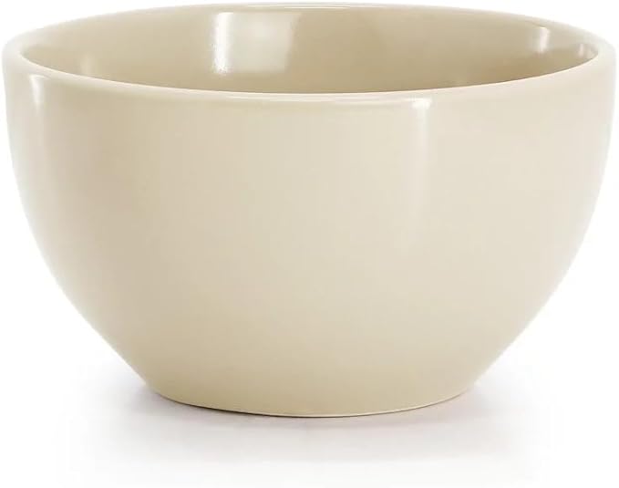 12 Piece Stoneware Dinnerware Set – Round Plates Bowls &amp Mugs for 4 Dishwasher &amp Microwave Safe Modern Matte Finish (Cream)