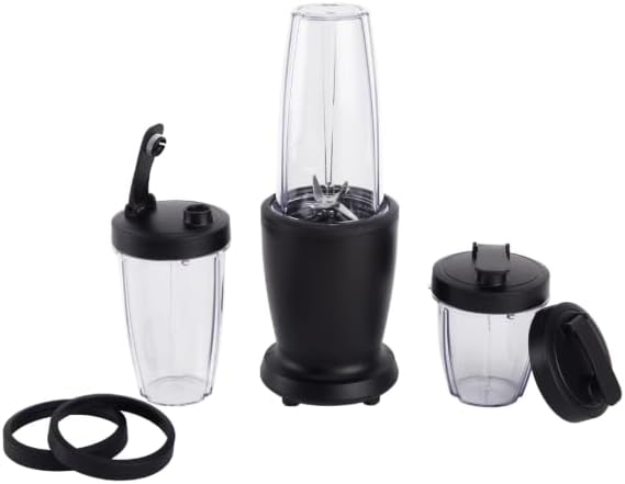 10-Piece Black 300W Blender Set with 3 Jars(10oz/16oz/18oz) Stainless Steel Blade Portable Personal Blender with Lids Safety Lock Dishwasher Safe for Smoothies Shakes Baby Food 2026