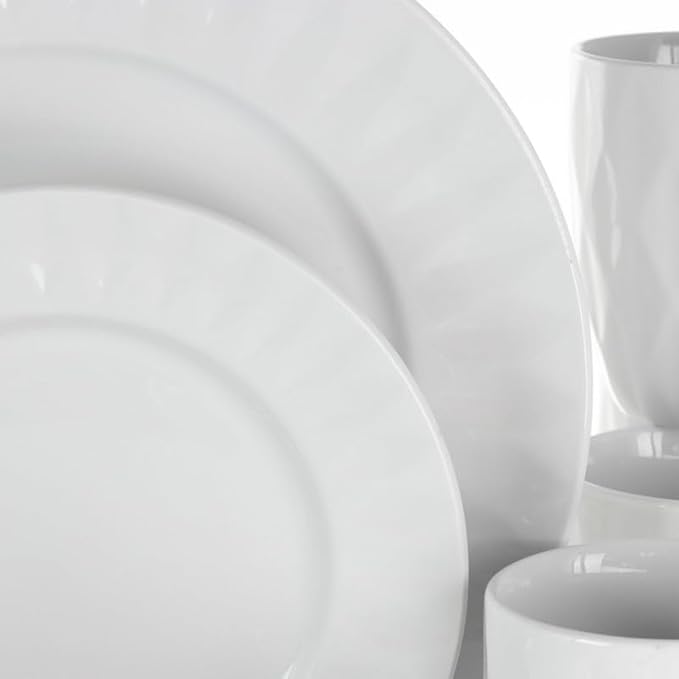 18 Piece Porcelain Dinnerware Set Plate Bowl Water Cup Dish Household Round