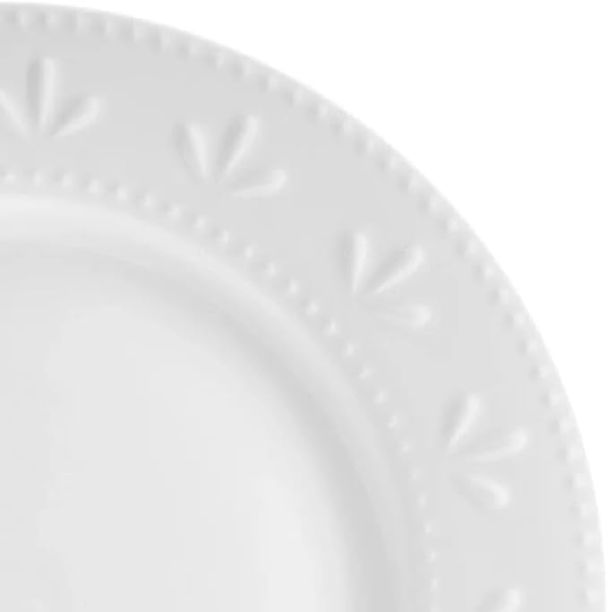 12-Piece Dinnerware Set Embossed Porcelain Plate Dessert Bowl Mug Dinner Plates
