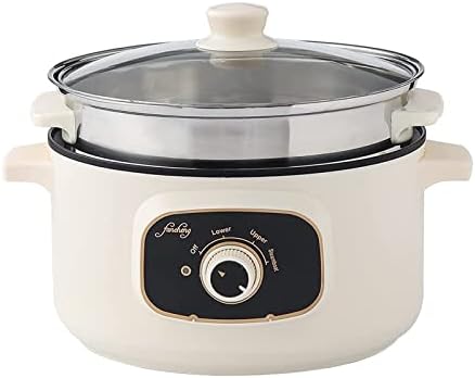 Rice Cooker - Rice Cooker with Steamer Basket 110V Electric Skillet Multi-Functional Rice Cooker Food Steamer Nonstick Personal Hot Pot with Lid Home Steam Simmer Stir Fry Griddle