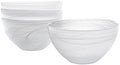 Vikko Salad Bowl Set of 4 White Alabaster Style Soup Bowls 6 Bowl with Marbelized Design Large 32 Ounce Bowls Set For Pasta Fruit Ramen Bowl Dishwasher Safe