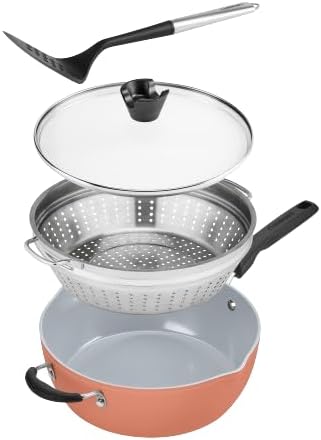 Cuisinart Preferred Pan 4-Pc Set - Sienna Sky (4.5 Qt. Multi-Purpose Pan w/Cover Steamer Slotted Turner)