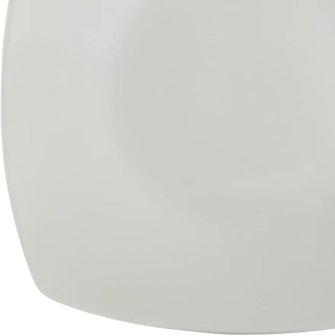 16-Piece Square White Ceramic Dinnerware Set – Modern Fine Porcelain Dish Set for 4 Microwave &amp Dishwasher Safe