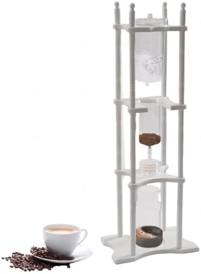 2.5L Cold Brew Drip Tower Iced Coffee MakerManual Cold Brew Coffee Maker for 25 CupsIced Coffee Maker for HomePartiesCoffee ShopsWhite