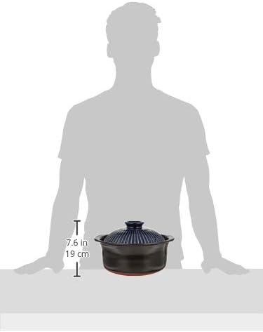 Ginpo Pottery Chrysanthemum Rice Earthenware Pot Banko Ware (5 Cups Cooking Lapis Double Lid) Earthenware Pot Rice Cooking Ginpo Rice Cooker Rice Cooker
