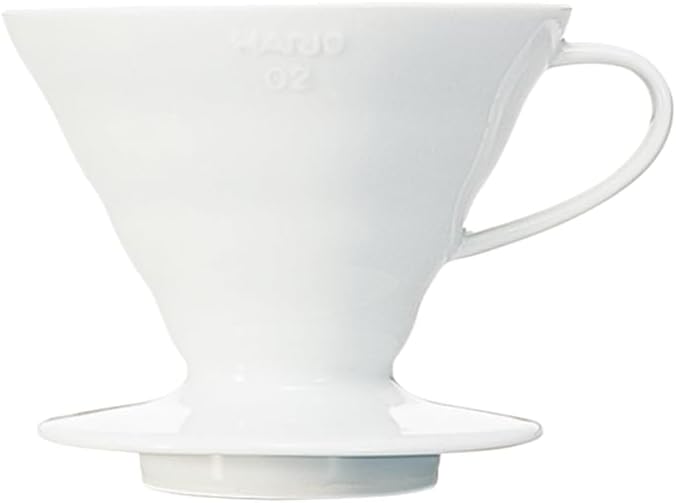 Hario V60 Coffee Pour Over Kit Bundle Set - Comes with Ceramic Dripper Range Server Glass Pot Measuring Spoon and 100 Count Package of Hario 02W Coffee Filters