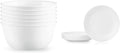 Corelle Vitrelle 28-oz Soup/Cereal Bowls Set of 6 Chip &amp Crack Resistant Dinnerware Bowls Winter Frost White &amp Vitrelle 8-Piece Dinner Plates Set Winter Frost White