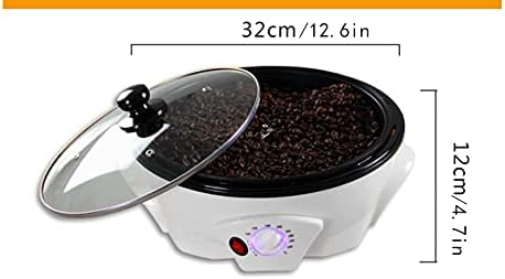 Electric Coffee Roaster Machine Coffee Bean Baker Roaster Coffee Roasting Machine Household 110V Peanut Nuts Home Coffee Roasting Machine 1200W (B-White)