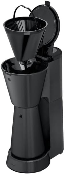WMF Küchenminis Aroma Filter Coffee Maker with Insulated Jug 870 W Insulated Takeaway Cup Small Coffee Takeaway Timer Matte Black Stainless Steel