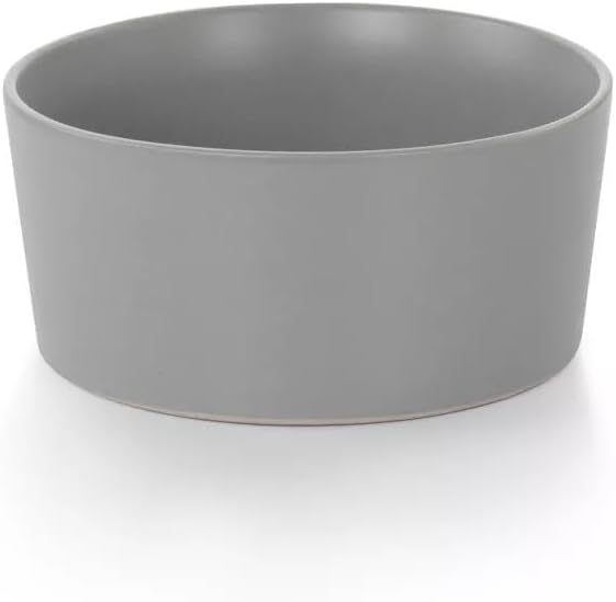 16 Piece Stoneware Dinnerware Set – Modern Matte Finish Plates and Bowls Microwave &amp Dishwasher Safe Service for 4 (Light Gray)