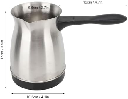 600W Electric Coffee Pot 600ML Stainless Steel Turkish Coffee Maker Kettle with Ergonomic Handle Multi Purpose Even Heating Tea Maker Kettle for Milk Butter 110V US Plug