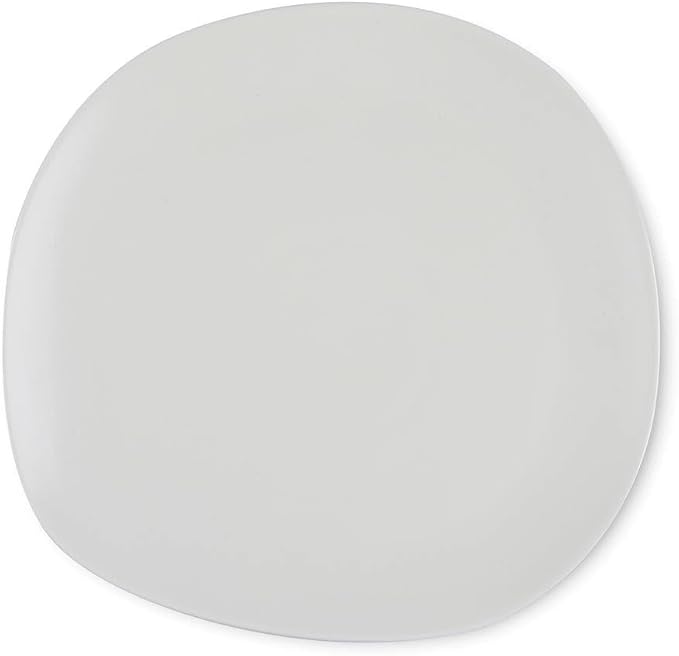 Minimalistic 6 Pieces Organic Shaped Dinner Plates Porcelain Dinnerware Set | Pretty Cream Ivory Color Solid Design Dishwasher Microwave Safe Mix &amp Match Set