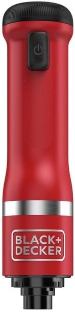 BLACK+DECKER Kitchen Wand Cordless Immersion Blender 4 in 1 Multi Tool Set Hand Blender with Charging Dock Red (BCKM1014K06)