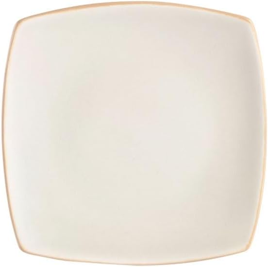 Square Stoneware 16 Piece Dinnerware Set Sand Dinner Plates and Dishes Table Ware Home Dining Plate