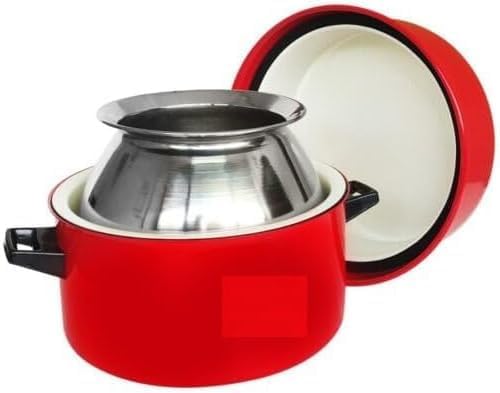 Premium Thermal Rice Cooker 1.5 Kg Capacity – Red Aluminum Insulated Casserole with Stainless Steel Inner Pot 8–12 Hr Heat Retention Multi-Purpose Hot Pot for Rice Soups &amp Meals