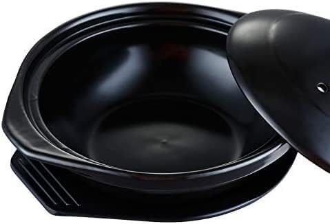 Black Enameled Claypot Rice Ceramic Casserole Cooking Pot Pot Rice Ceramique