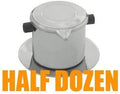 Half-Dozen (6-sets) Vietnamese Drip Coffee Maker Coffee Filter Infuser Set Slow-Drip Single-Cup Serving Stainless Steel