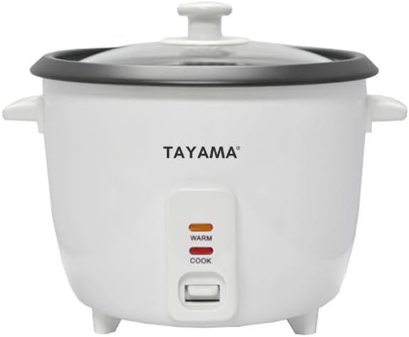 Tayama Rice Cooker with Steam Tray 8 Cups White (RC-8R)