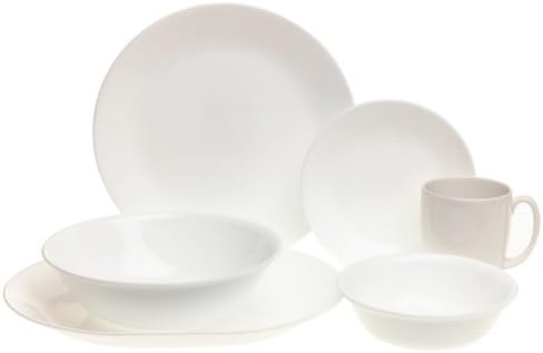 Corelle Livingware Just White 34-Piece Dinnerware Set Service for 8