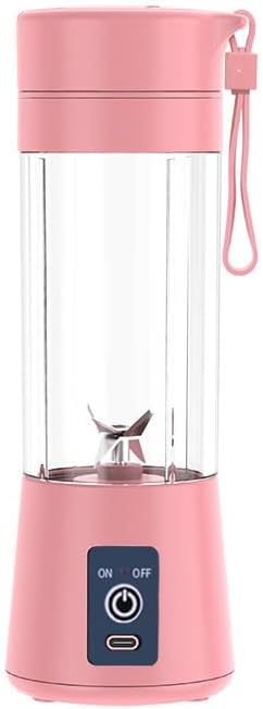 Cordless Portable Personal Size Blender - Mini Blender 380Ml BPA Free Travel Cup Powerful Blending Suit in Office/Home/Gym Valentines Day Gift Pink