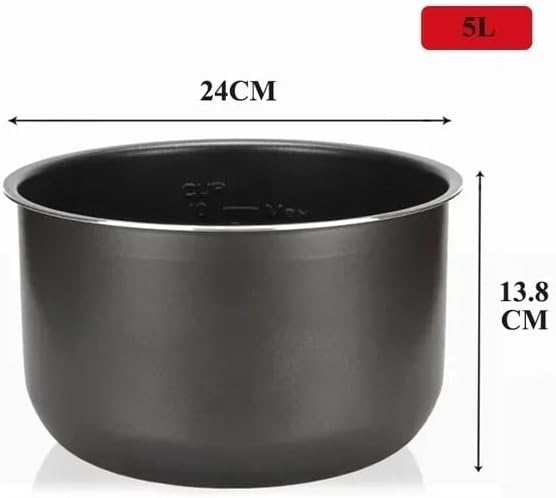 5L Electric Rice Cooker Inner Pot Non-Stick Rice Pot Gall Black Crystal Inner Accessories Cooker Parts Compatible for Midea