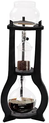 Premium Cold Brew Coffee Maker - 600ml Drip Tower for 6-8 Cups Stylish Wooden Design Perfect Iced Coffee Brewer for Home &amp Office Easy to Use (Brown)