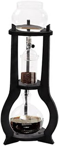 Premium Cold Brew Coffee Maker - 600ml Drip Tower for 6-8 Cups Stylish Wooden Design Perfect Iced Coffee Brewer for Home &amp Office Easy to Use (Brown)