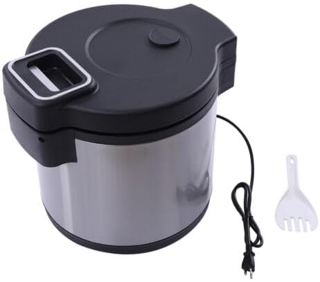 Commercial Rice Warmer 20QT Portable Stainless Steel Heating Non-Stick Inner Pot Rice Heater Dual Temperature Control Design Makes Soups Stews Grains Cereals for Restaurant Party Family