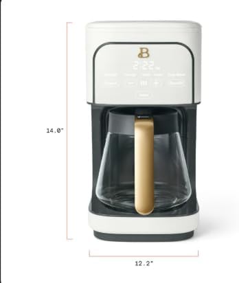 12 cup Programmable Coffee Maker Digital Display Touch Activated White