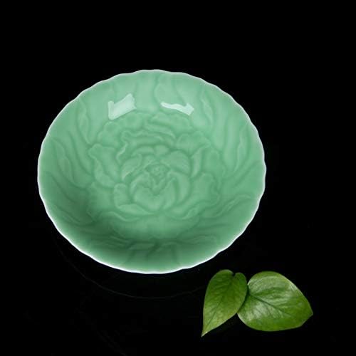 Plates Dinnerware 6 inches Celadon Dish with Penoy Microwave and Dishware Safe(set of 4)