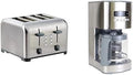 Koolatron Kenmore 4-Slice Toaster Stainless Steel + Kenmore Coffee Maker 12 cup Drip Coffee Machine Stainless Steel