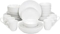 32 Piece White Porcelain Dinnerware Set with 2 Serving Bowls – Service for 6 Microwave &amp Dishwasher Safe Elegant Plate and Bowl Set for Everyday Use or Entertaining