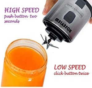 Portable Smoothie blender Glass bottle Mini USB rechargeable 2 battery Handheld Shakes blend Cup USB juicer Cordless Personal smoothies maker mixer (Stainless) (BLK Steel)