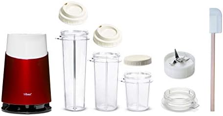Tribest Personal Blender II Small Portable Blender for Shakes &amp Smoothies with BPA-Free Cups Red