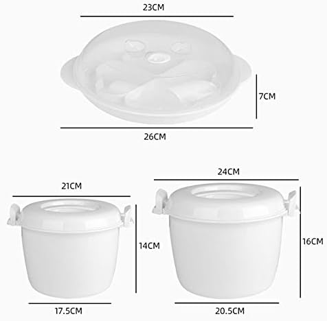 Microwave Rice Cooker Multifunction Small Lunch Container Microwave Cooker Cookware for Microwave Oven 17.5x21x14cm