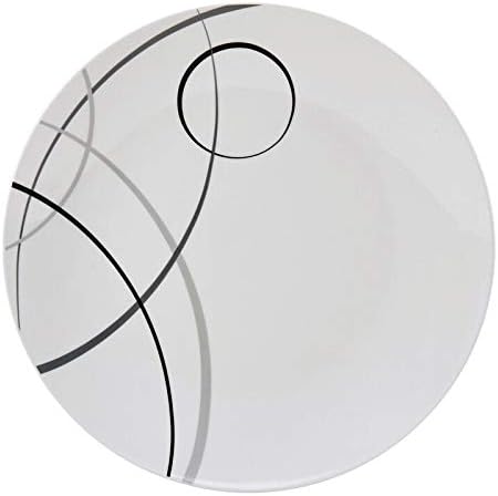 Unknown1 Circles 18pc Dinnerware Set Grey Geometric Modern Contemporary Round Porcelain 18 Piece Microwave Safe