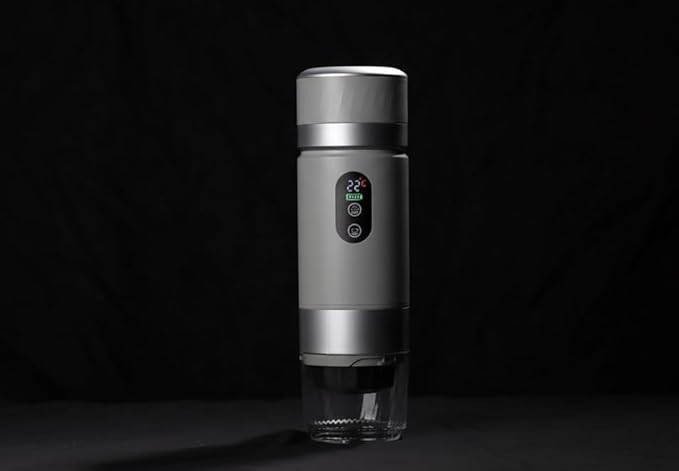 Portable Coffee Maker KF-JN-03 with Digital Display &amp 20 BAR Pressure – Hot &amp Cold Brew Compatible with Coffee Grounds and Capsules Compact Single-Serve Design with Transparent Cup &amp 60m