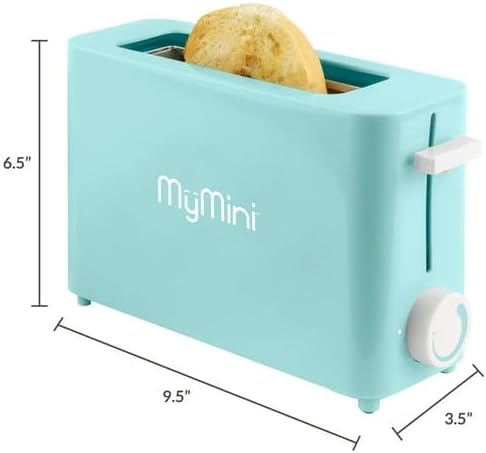 MyMini Single Toaster Aqua extra-wide slot for toasting thick slices of bread English muffins and bagels