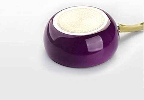 Kitchen Cooking Sets 3pcs Cookware Set Creative Kitchen Smoke- Free and Non- Stick Pot Set Soup Pot Milk Pot Frying Pan Aluminum Alloy Cookware Sets(A-Eggplant Shape)
